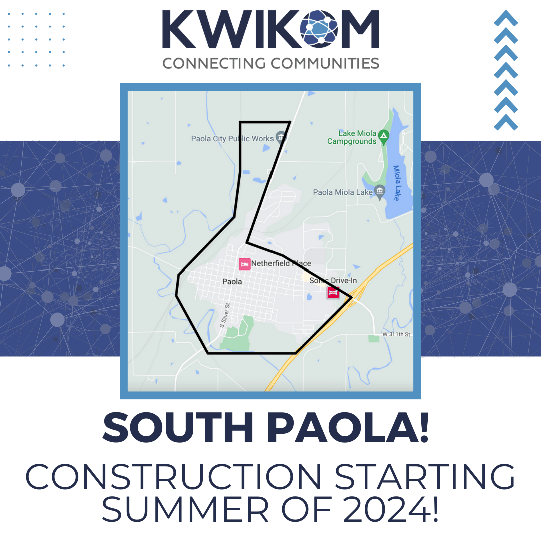 KWIKOM turns up Fiber to North Paola and announces plans to