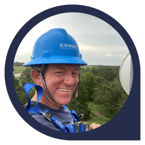 KWIKOM Field Tech admiring the view from an installation